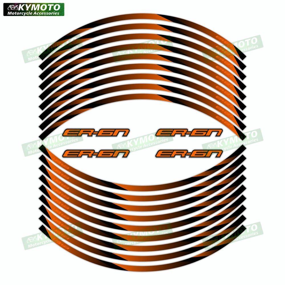 For ER-6N ER6R motorcycle accessories 17-inch front and rear wheel decals fairings and reflective gradient sticker decorations