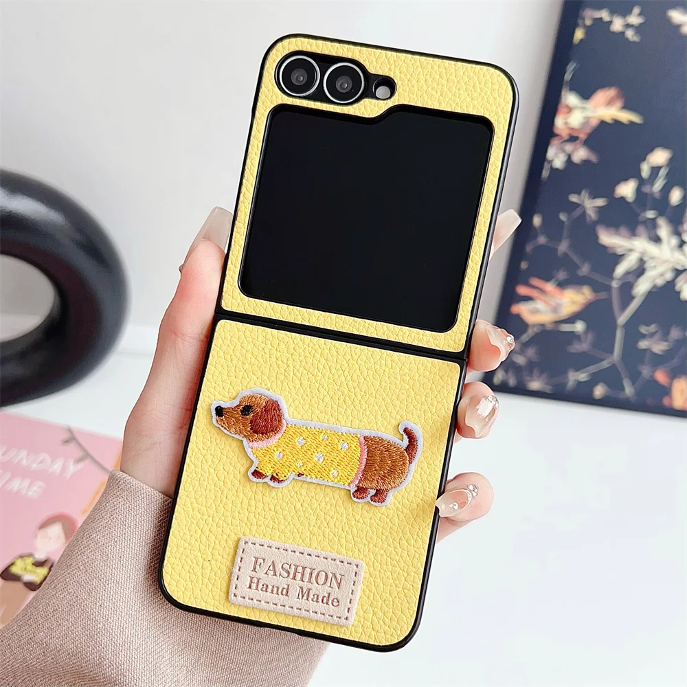 Shockproof Cartoon Leather Phone Case for Samsung for Galaxy Z Flip 7 6 5 4 3 Flip7 Flip6 Flip5 Flip4 Flip3 5G Protective Cover