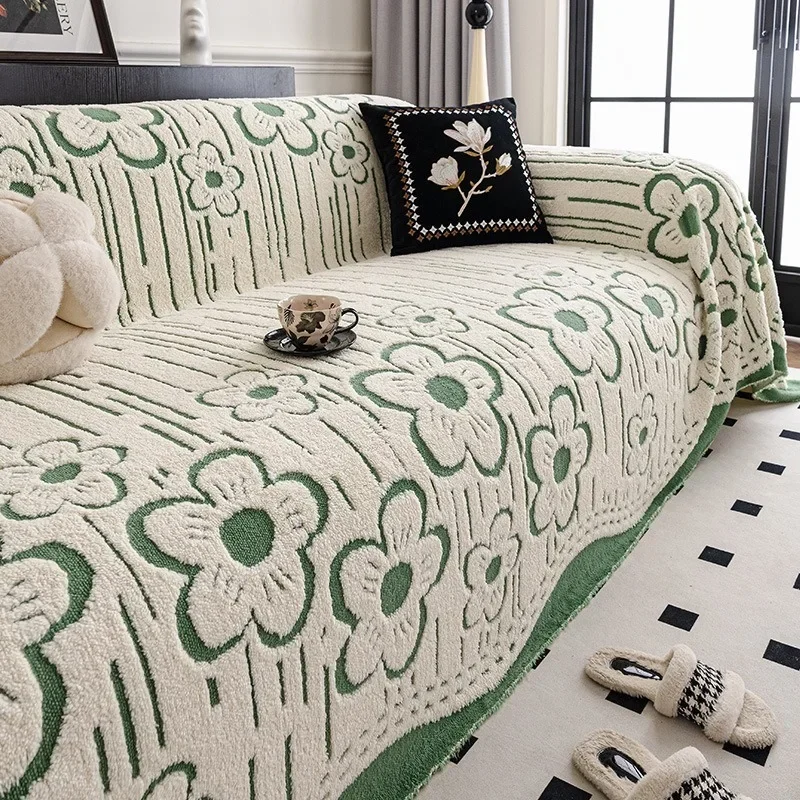 1PC Sofa Towel Cream Wind Soft Material Thickened New Autumn and Winter One-piece Non-slip Cover Home Textile