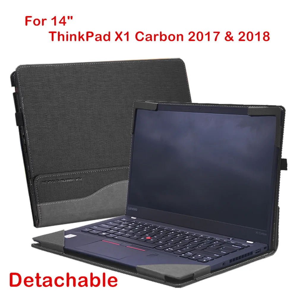 Detachable Cover For Lenovo ThinkPad X1 Carbon 2017 2018 14 Inch Laptop Sleeve Case Notebook Bag PU Leather Protective Skin Gift