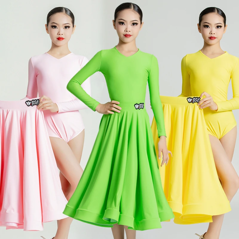 

Girls Jazz Modern Ballroom Party Latin Dance Costume Children Tango Costumes Rumba Cha Cha Competition Dancewear Practice Dress