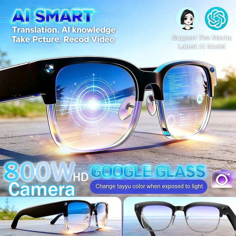 

2026 New Upgrade Color Change Smart Glasses AI Photo Recognition Bluetooth Call Translation Video Recording Voice SunglassesMan