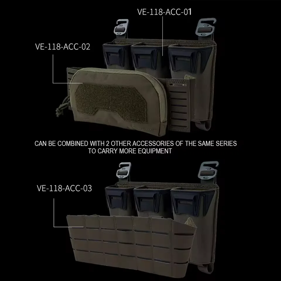 حقيبة ثلاثية متعددة العيار مع حقيبة إدارية من الطبقة الثانية من Agilit Style Mag لحامل لوحة Glock Sub-Zero MOLLE Front Placard #6