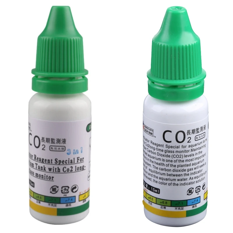 15ml Aquarium CO2 Solution Fluid Glass Carbon Dioxide Checker Fish for Tank Plants Living Condition Liquid