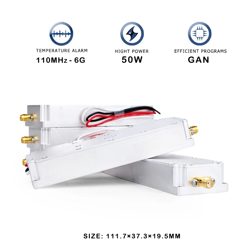 50W circulator 300-400MHz 433MHz 500-600MHZ 5.8G drone Module for DJI Drone FPV UAV RF Power Amplifier Signals defense system