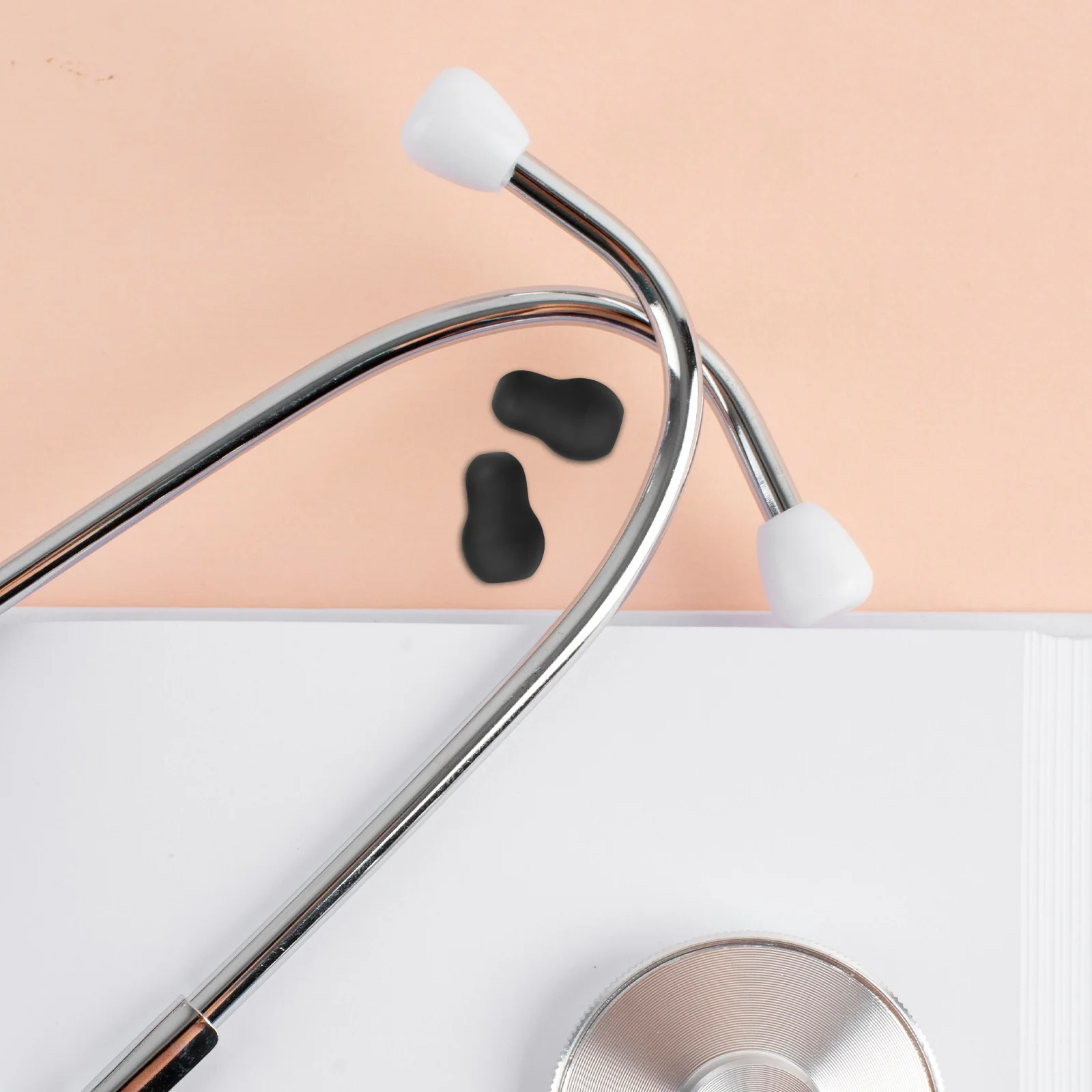 

4Pcs Stethoscope Cover Earplugs Reusable Silicone Earbud Tips For Stethoscopes Fittings Sealing Stoscope White Black