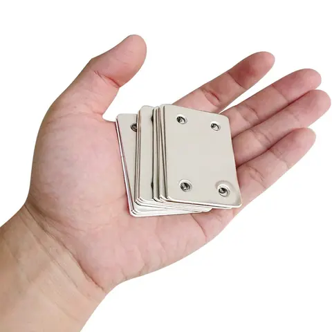 Platta fästen i rostfritt stål - Rak metallstag för träkoppling, möbelfogfäste med förborrade hål 12 best sales träkoppling - №2