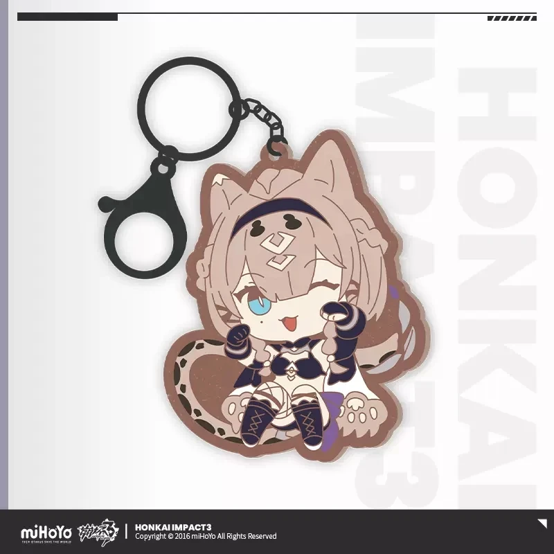 Porte-clés en caoutchouc souple sur le thème de l\'anime Honkai Impact 3 Valkyries, pendentif de dessin animé, Kiana Pardofelis Elysia, accessoires