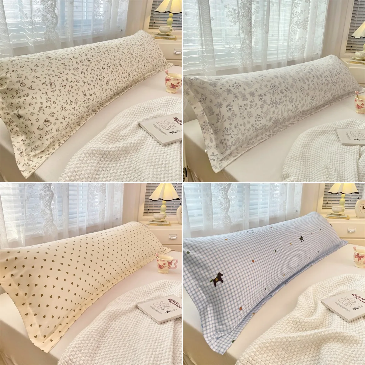 New Skin-friendly Soft Polyester Long Pillowcase Large Size Couple Pillow Case Home Sleeping Body Pillow Cover 120 150 180cm