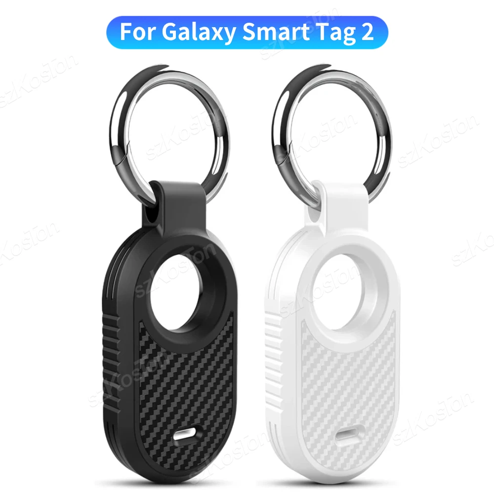 TPU Protective Case for Samsung Galaxy SmartTag2 with Keychain Smart Tag 2 Anti-lost Locator Soft Cover for Pet,Keys,Wallet