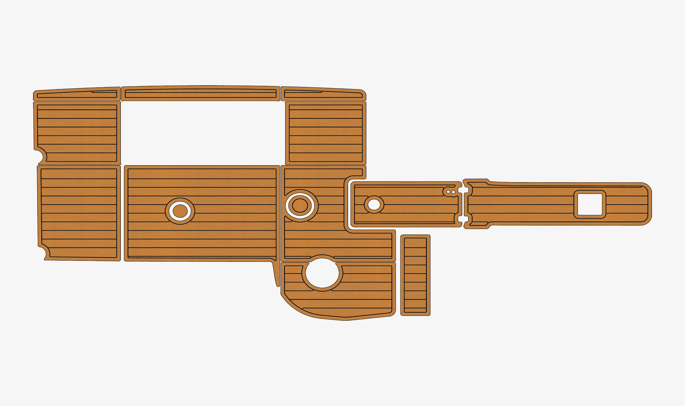 

Marine Faux Teak EVA Non-Slip Mat - 2020-2025 Key West 239 DFS Self-Adhesive 1/4" (6mm) Boat Deck Pad for Cockpit & Deck