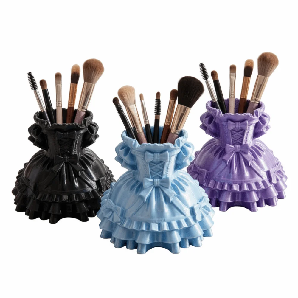 Cartoon Resin Desktop Organizer Container Decorative Design Multi-Purpose Organizer Lolita Dress Pen Holder Shop Display