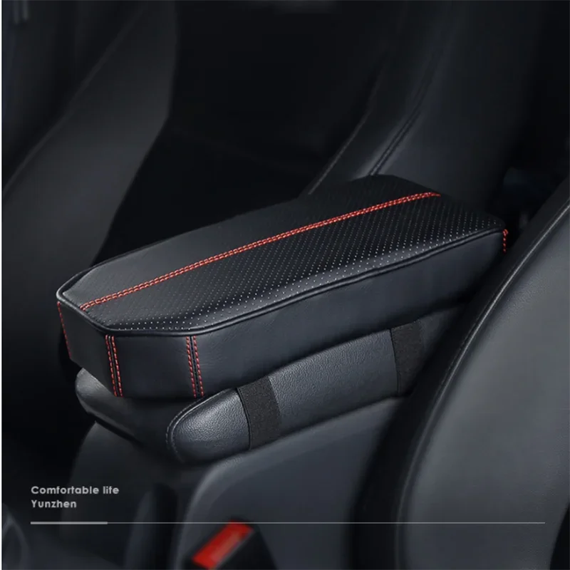 

Leather Car Armrest Cover Memory Foam Auto Seat Center Console Armrest Cushion Breathable Arm Rest Pad Increase Hand Support