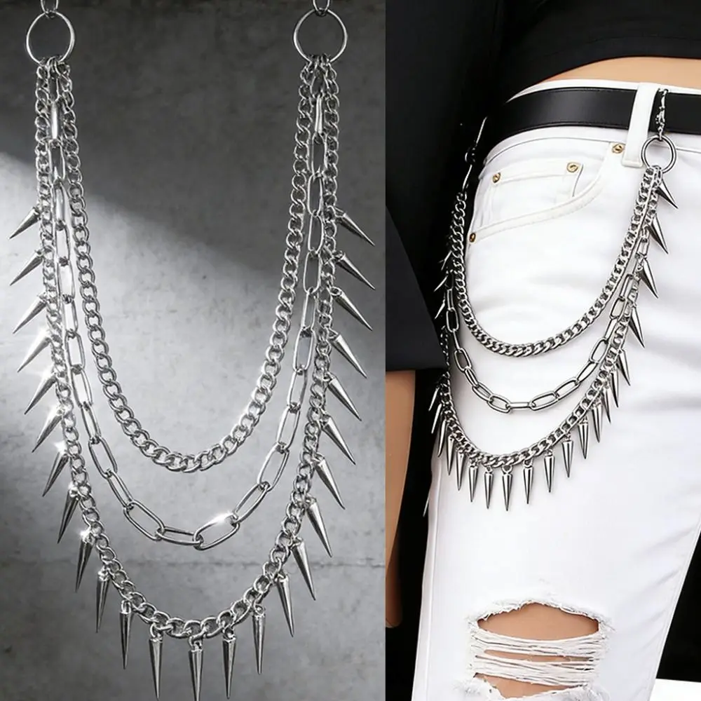 

Fashion Metal Rivets Pants Chain Hip-hop Multi-layer Punk Jeans Chain Hipster Trousers Chain For Men Women
