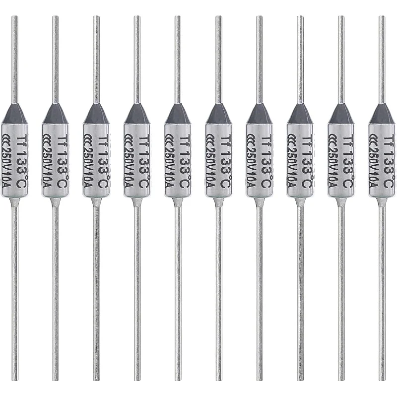 

Pack of 10 Thermal Fuses TF 133 Degrees Celsius 10A 250V AEC133E Temperature Fuse 133°C Thermal Fuses