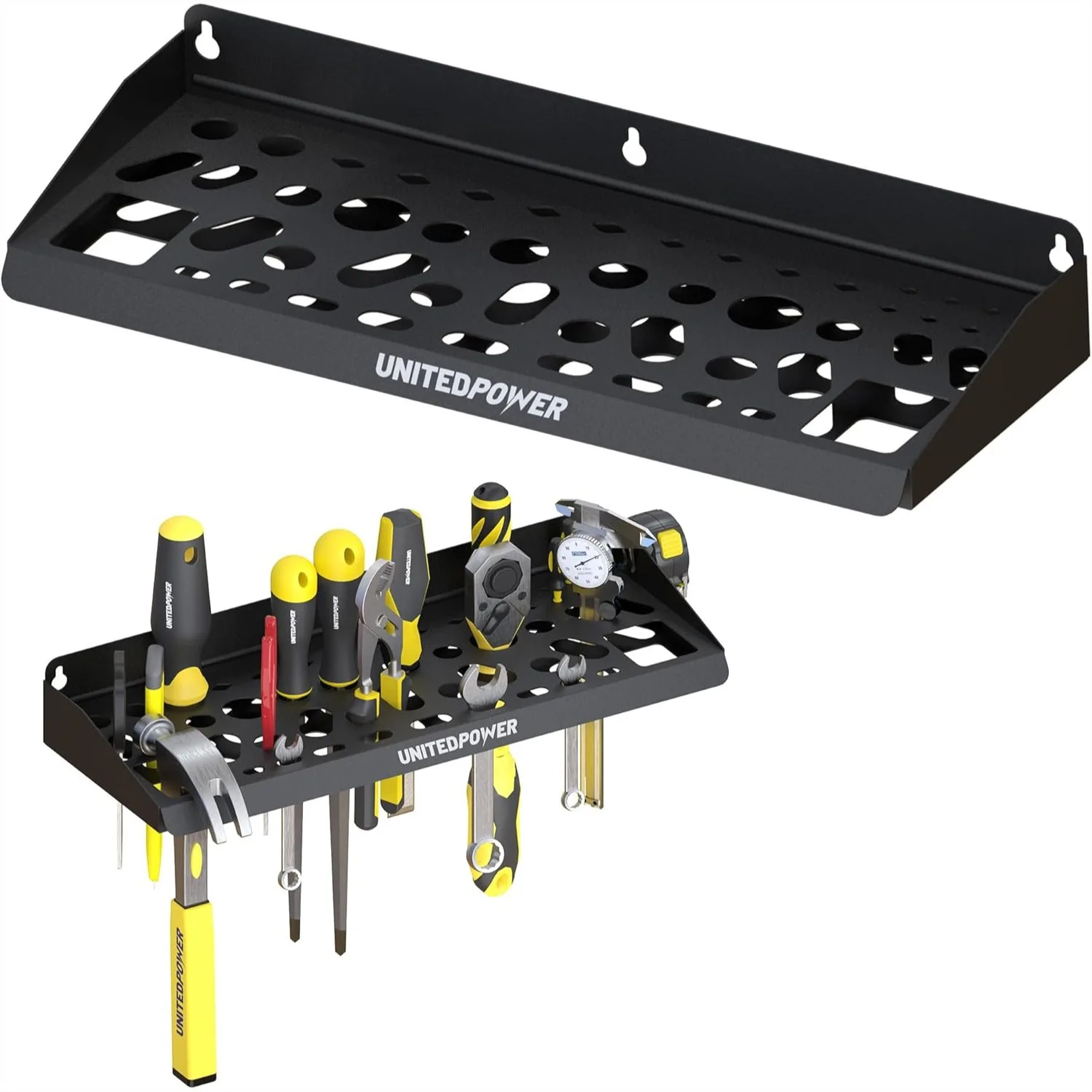 

Wall Mount Tool Storage Rack, 51 Holes for Screwdrivers, Pliers, Wrenches, Garage Workshop Organizer