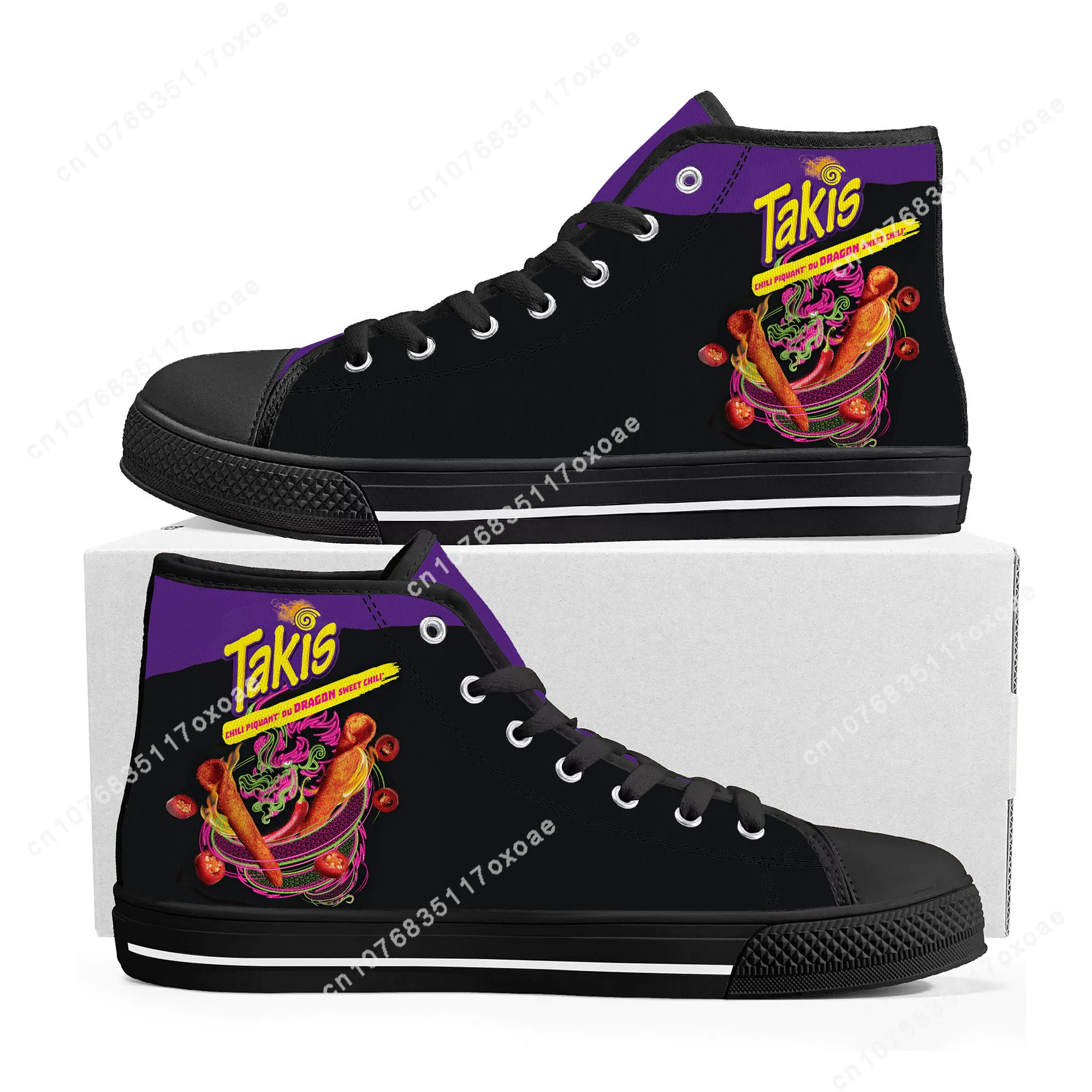 Grappige Chips Takis Food Snack Hoge Top Sneakers Heren Dames Tiener Hoge Kwaliteit Canvas Sneaker Paar Casual Schoen Custom Schoenen