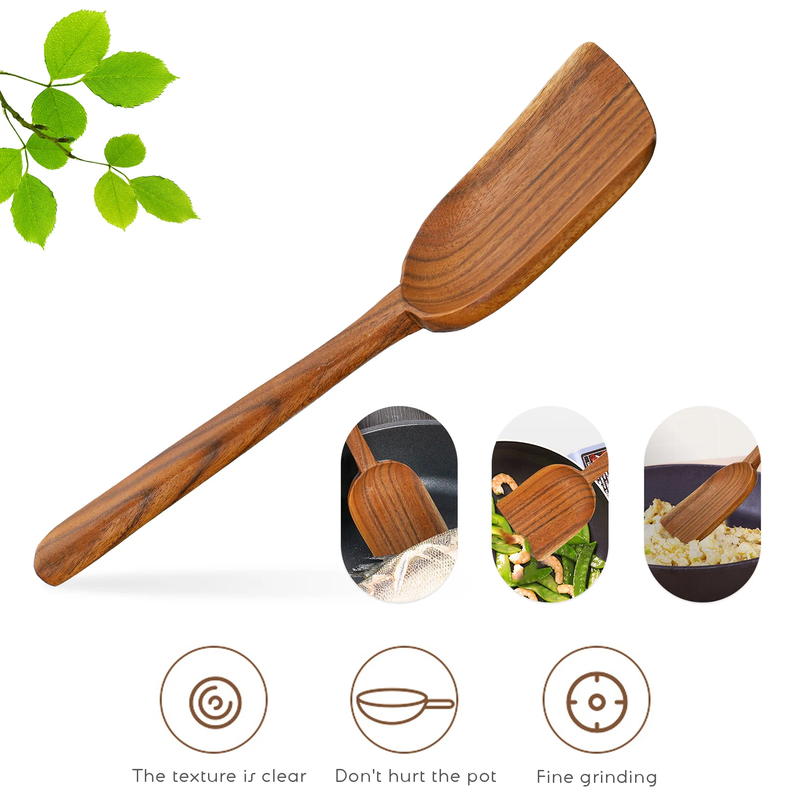 

Teak Spatula Spoon Wood Cooking Rice Paddle Tool Utensils Turner Kitchen Shovel Multifunction Household Tool Premium Wood