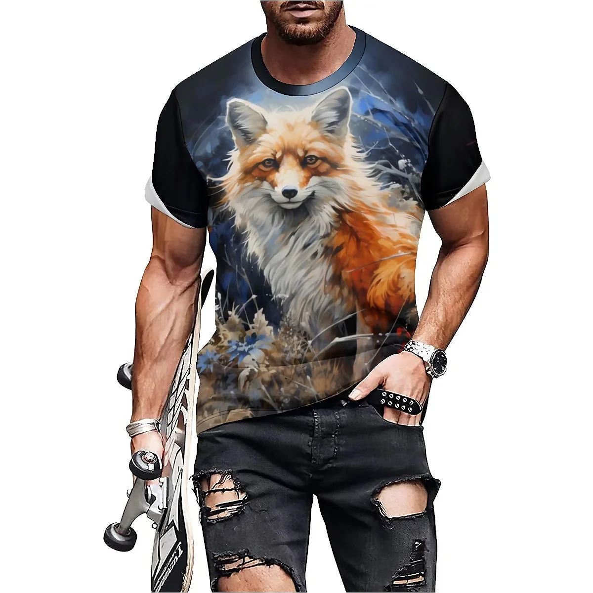 

Winter Loungewear Stylish Artistic Men's 3D Printed Short-Sleeve T-Shirt - 3D Couple Matching Printed Top