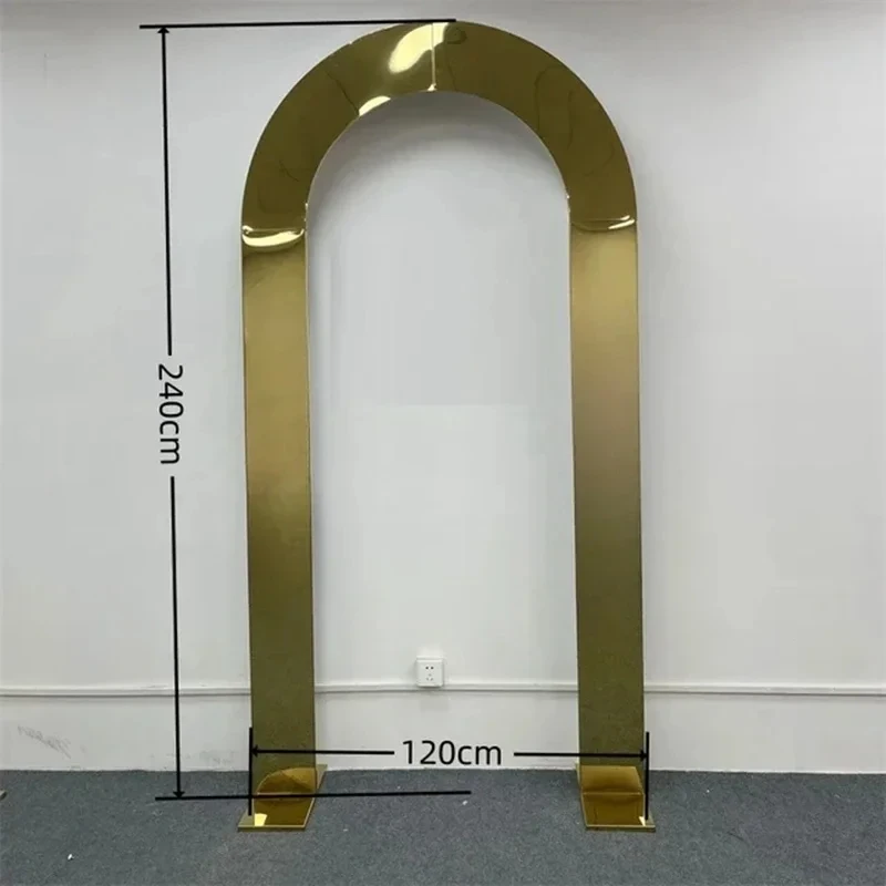 1 Stück oder 3 Stück Hintergrundbögen, glänzend goldener Hochzeitszeremonie-Bogen, Türhintergrund aus Edelstahl – Detail 9