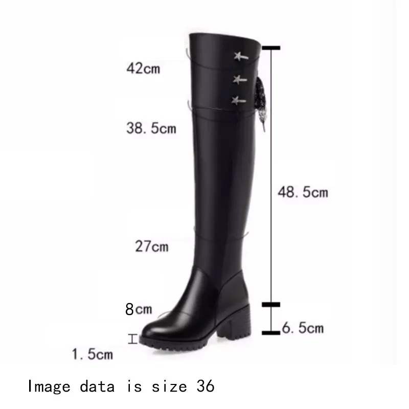 AIYUQI Women's Knee High Boots Winter 2025 New High Boots Women Round Toe Thick Genuine Leather Over-the-knee Boots Women