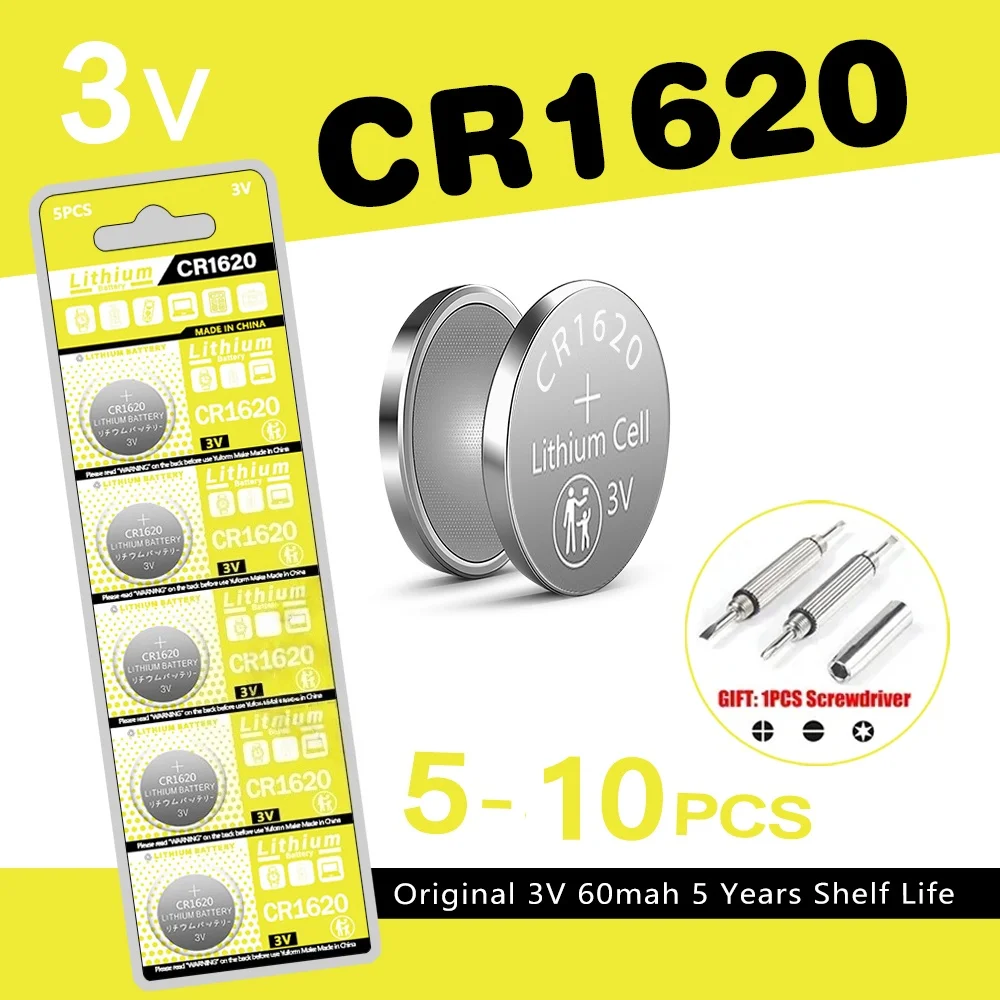 5-10PCS CR1620/CR16…