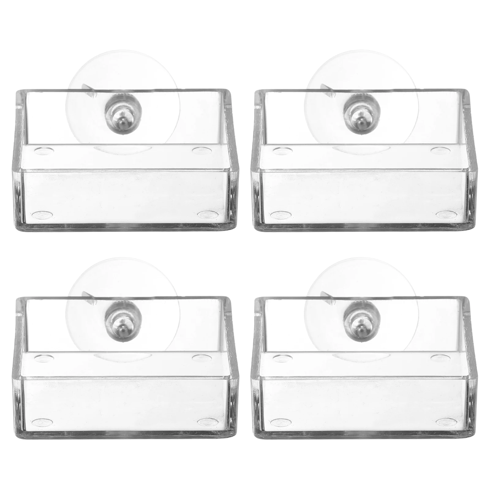 

4 Pcs Acrylic Feeding Bowls Fish Tank Shrimp Tray Easy Suction Cup Adjustable Height Aquarium Pet Supplies