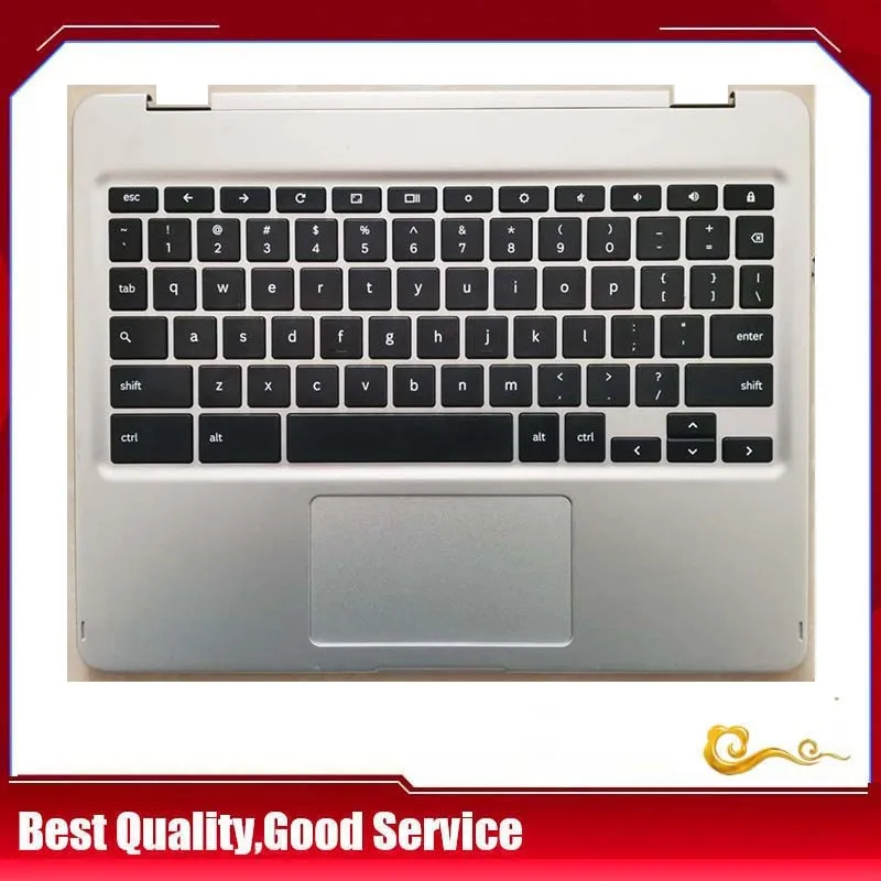 

YUEBEISHENG 95%New/org For Samsung chromebook XE510C24 XE513C24 Palmrest US Keyboard upper cover Touchpad,Silver