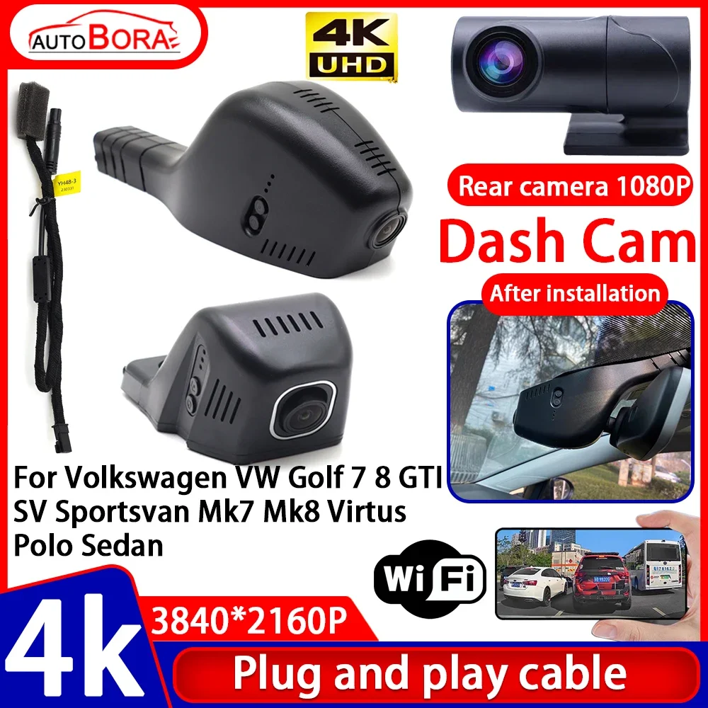 Video Recorder 4K Plug and Play Car DVR Dash Cam Camera for Volkswagen VW Golf 7 8 GTI SV Sportsvan Mk7 Mk8 Virtus Polo Sedan