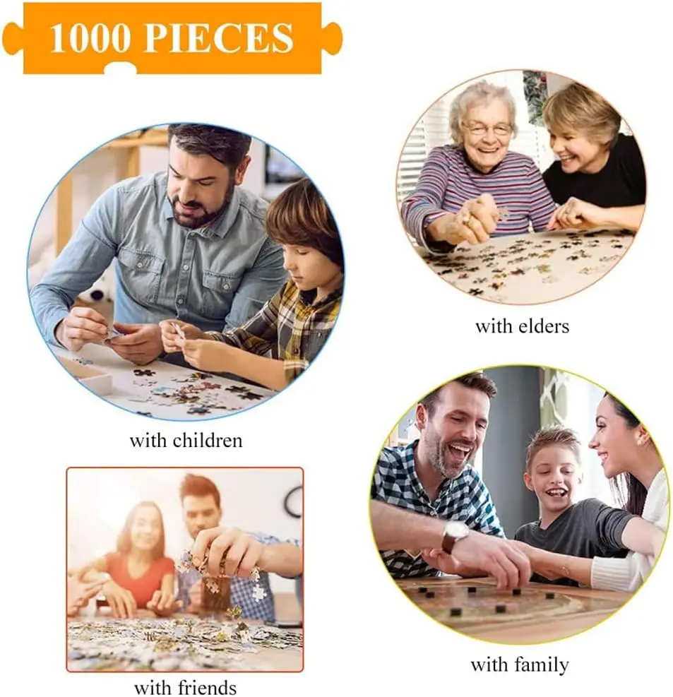 1000 Pieces Jigsaw Puzzle Mediterranean Harbor Home Decor Adults Puzzle Games Family Fun Floor Puzzles Kids Educational Toys