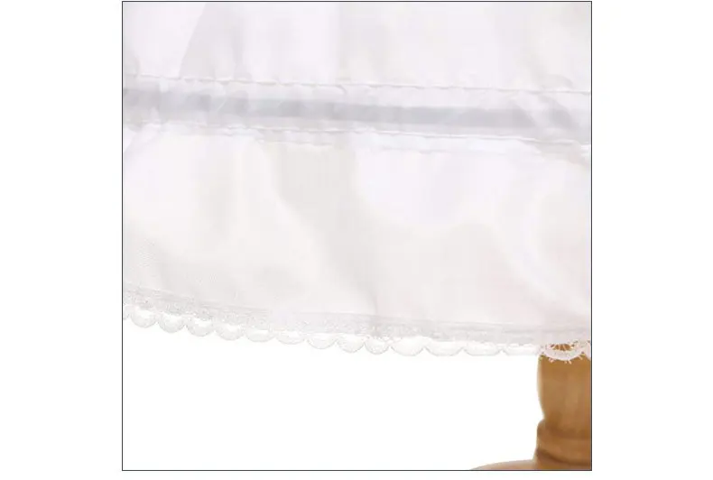 White Children kids Petticoat A-Line 3 Hoops One Layer Kids Crinoline Lace Trim Flower Girl Dress Underskirt Elastic Waist image 5