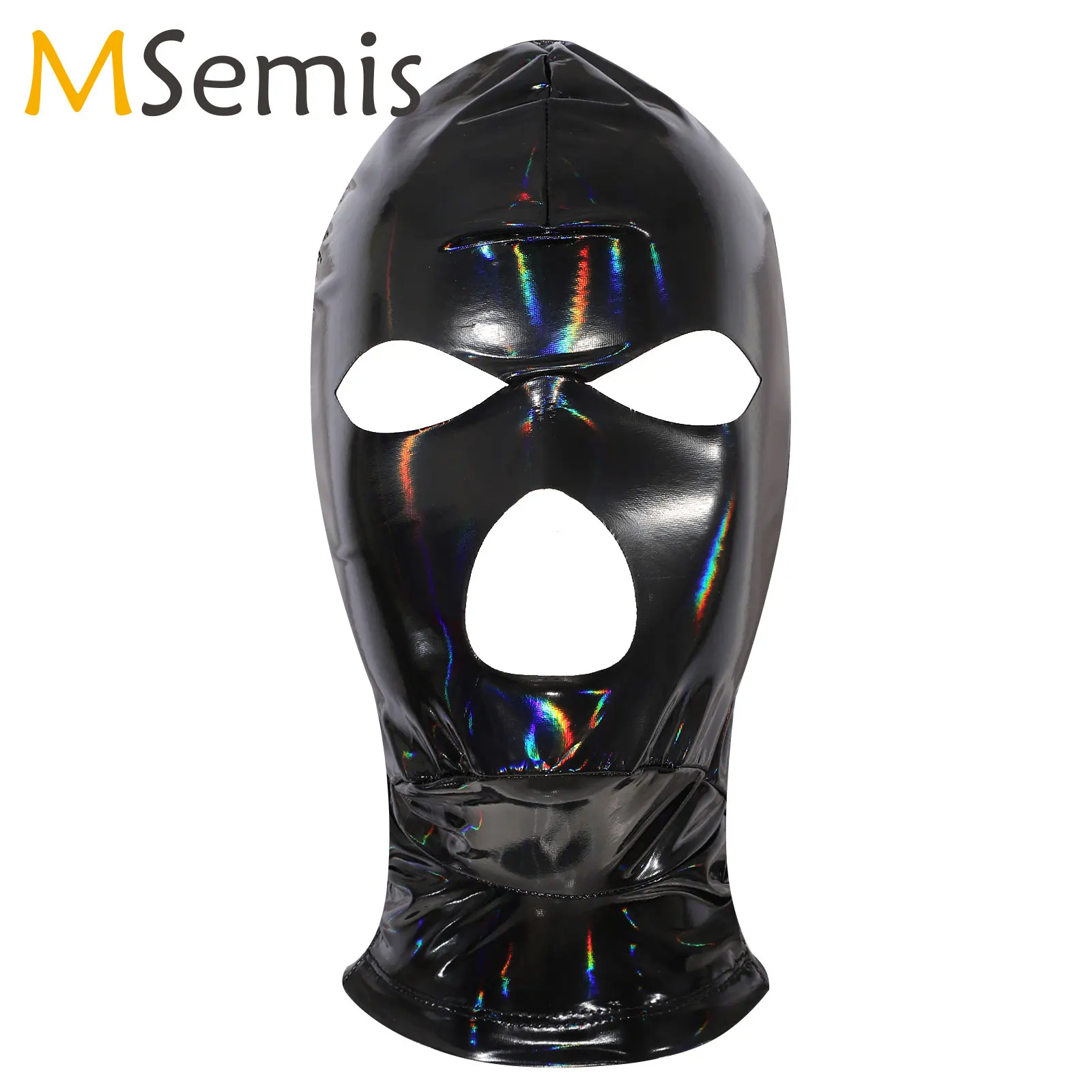 Adult Full Cover Latex Masks 3-Hole Cutout Hood Fancy Gradient Balaclava Headgear for Carnivals Crossdressing Couples Face Masks