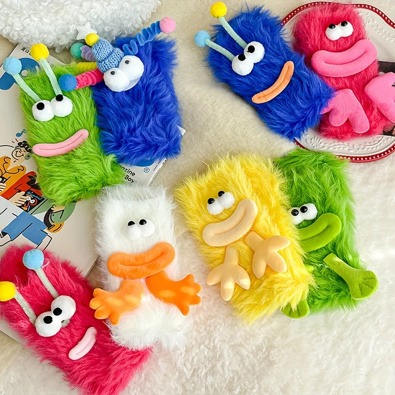 1Double-Pack Funny Cute Ugly-Cute Plush Socks Warm socks for cold feet, home insulation, fluffy floor socks view 4