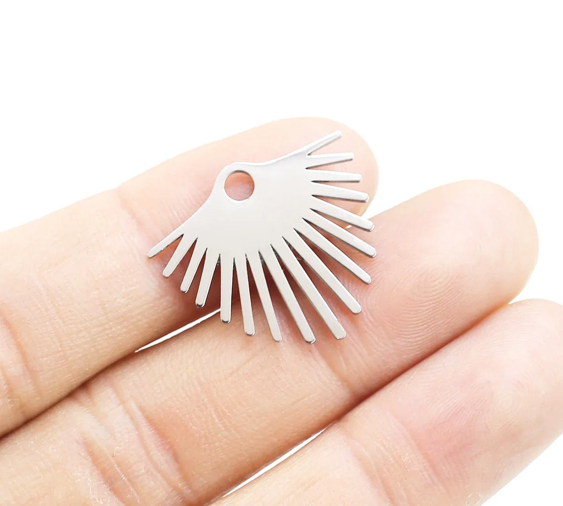 

Fringe Charm For Jewelry Making, Fan Shaped Earring Charm, Stainless Steel Earring Findings, 23.5x21.3mm, Necklace Pendant -S028