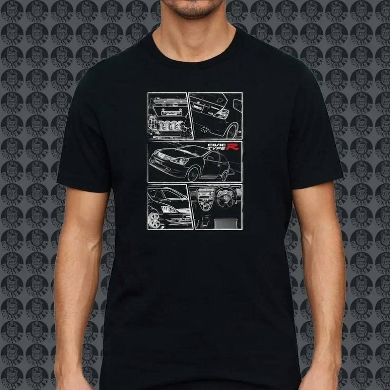 

Мужская футболка Hondang Civic TypeR EP3 EP Si JDM GorillaFX с автографическим дизайном COM