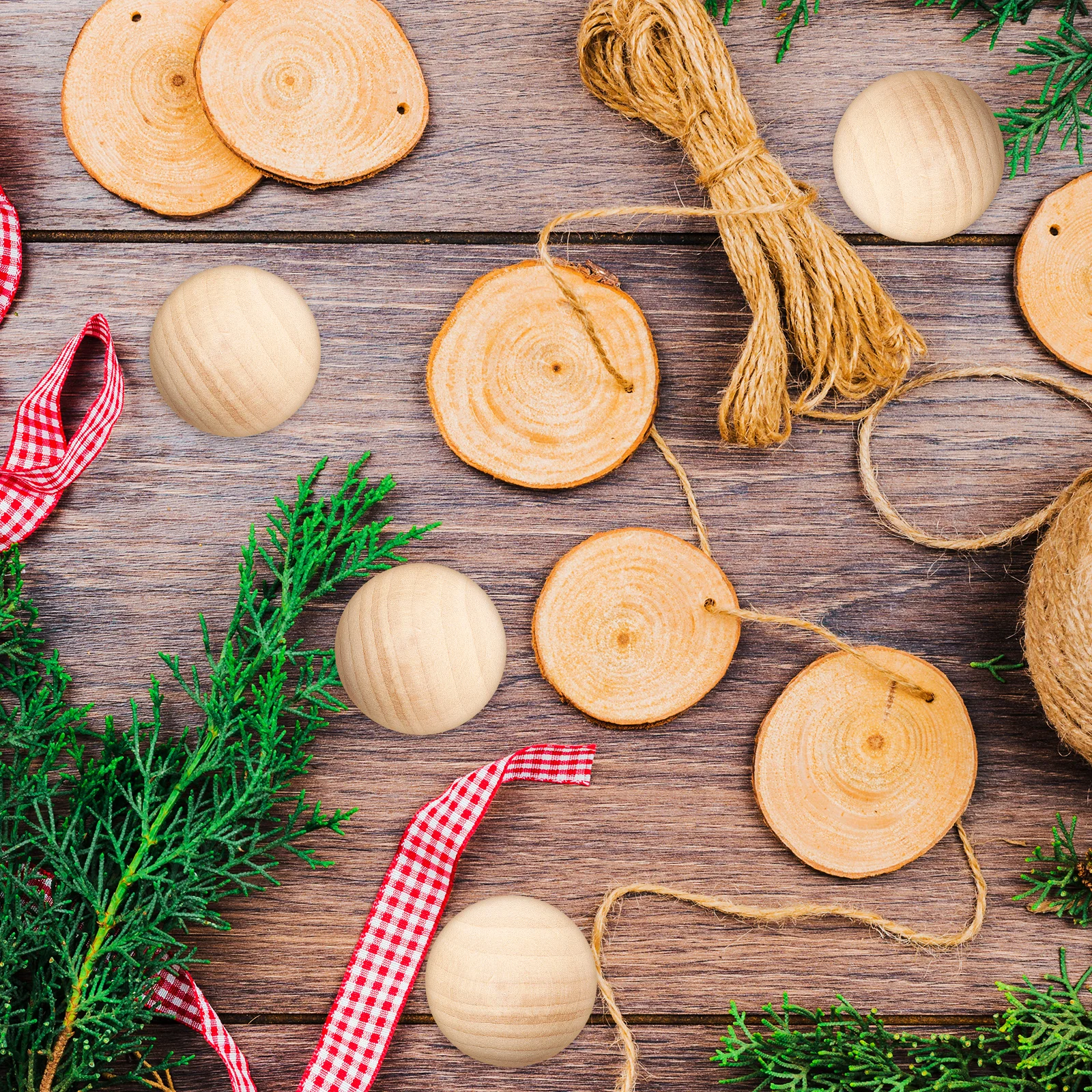 

15 Pcs Solid Wood Ball Small Balls Round Wooden for Crafts Beads Diy Khaki Smooth