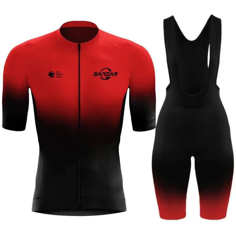 

New 2025 Cycling Set for Men Summer Short Sleeve MTB Cycling Jersey 19D Padded Bib Shorts Quick Dry Breathable Bicycle Clothing