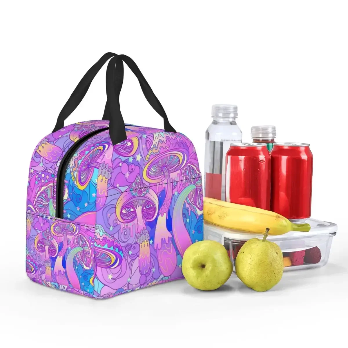 

Пользовательские психоделические магические грибы с принтом, многоразовые коробки для завтрака для женщин, герметичный холодильник, термоизолированная сумка для обеда, работа