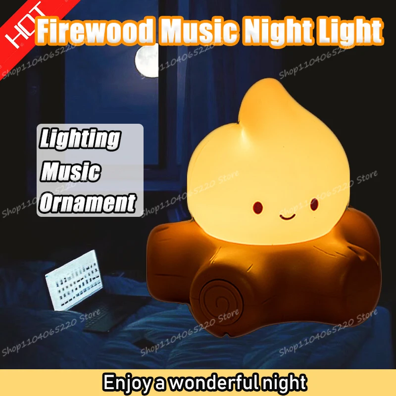 

USB Charged Firewood Shaped Music Night Light Two Modes Mood Decoration Reading Lamp Desk Bedhead Ornament Home Lighting Fixture
