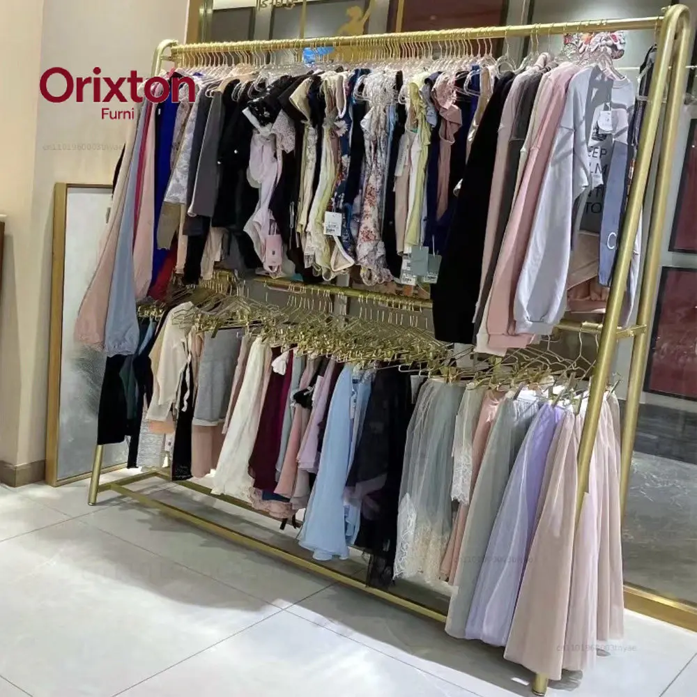 Wedding dress double-layer display rack Floor-to-ceiling shelf Clothing store hanger Women's clothing store Nakajima suit