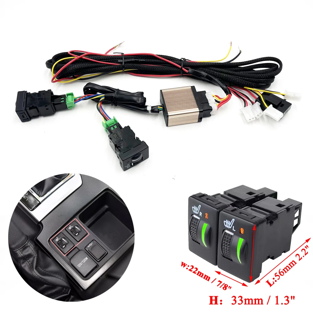 Built-in Car Seat Heater Kit Fit 2 Seats 12V 27W Heating Pads Control Switch For Toyota Camry Corolla RVA4 Leiling Highlander