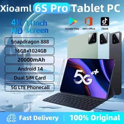 Tablette Mi Pad 6S Pro, 11 pouces, 4K, Android 14, 16 Go + 1T, 2024 mAh, 5G, appel téléphonique pour les touristes, WiFi, GPS, version globale, 20000 d'origine