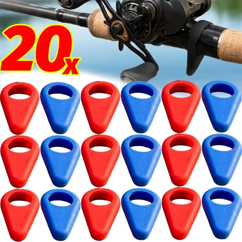 1-20Pcs Baitcaster Rod Trigger Protector Teardrop Shape Silicone Guard Slip on Anti Slip Wearproof Fishing Rod Protection Cover