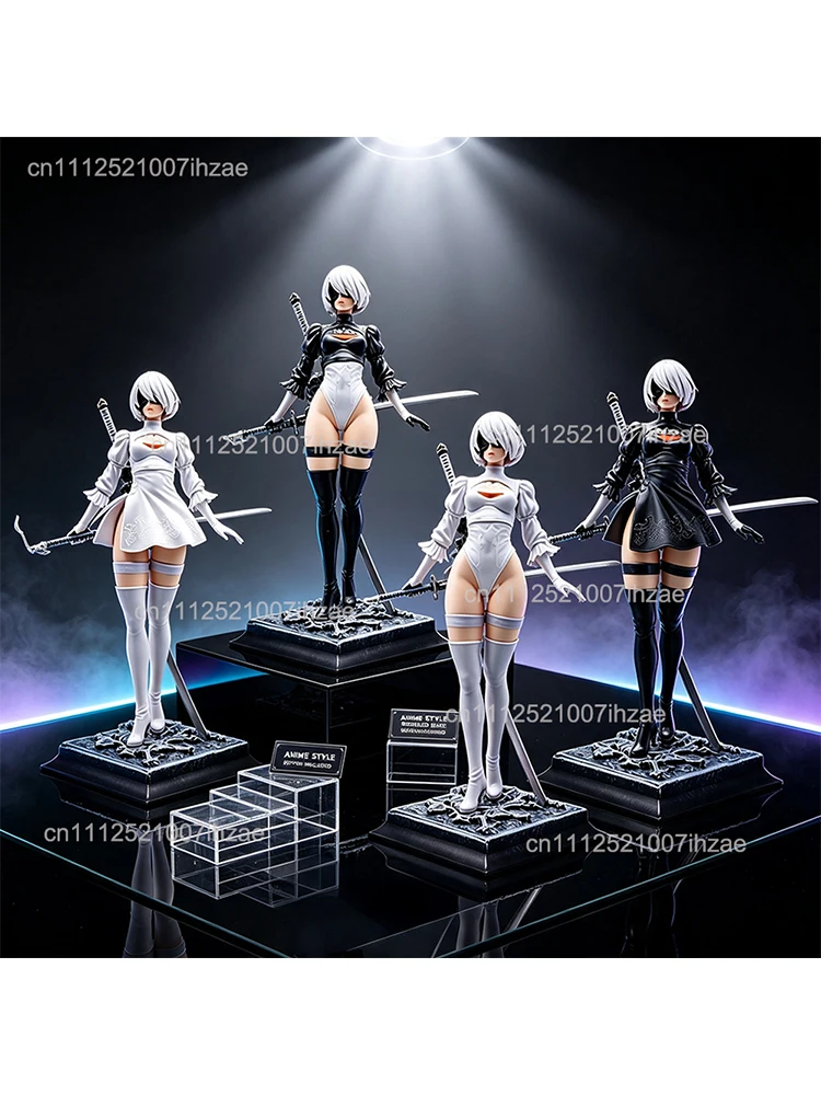 Figurka bojowa NieR Automata 2B, model anime, figurka dziewczyny z anime, model lalki z PVC, ozdoby kolekcjonerskie, prezent na biurko dla fana. — 2
