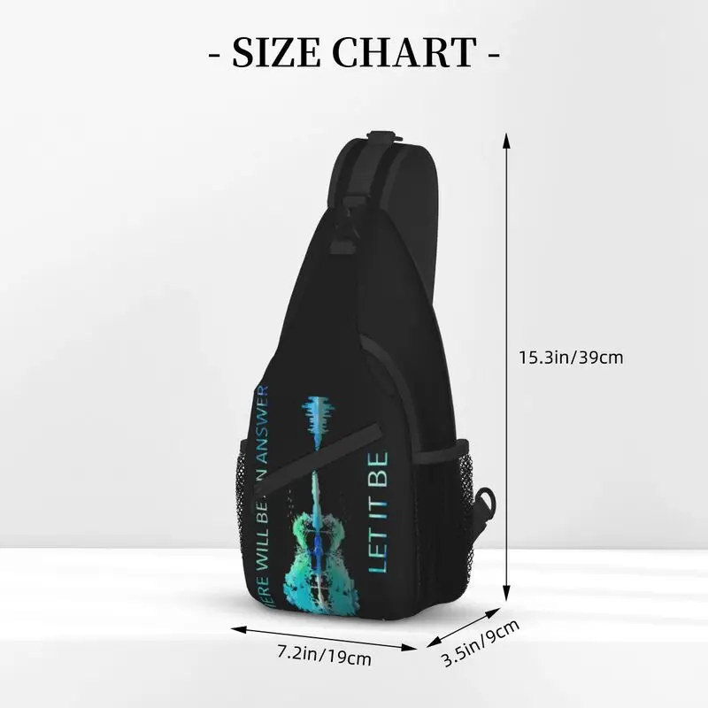 Natureza casual guitarra música sling sacos para viagens caminhadas homens presente guitarrista peito crossbody mochila ombro daypack