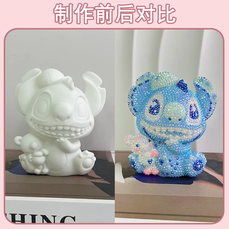 

New Shiny Drill Piggy Bank Doll Handiwork DIY Resin Material Child Point Drilling Doll Good Looks Toy 11*7.5cm Savers Pot