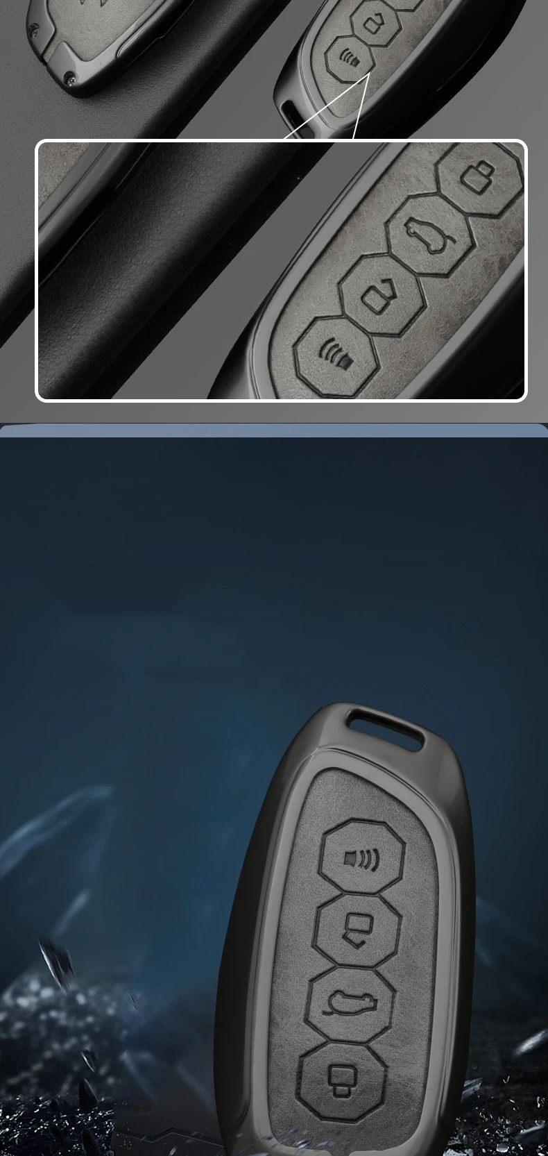 Leder-Autoschlüsselhülle für Great Wall Haval H6 2024 H9 2024 F7x H5 H3 H2 M6 Cool Dog Plus Owl Dragon MAX F7 Zubehör – Detail 5