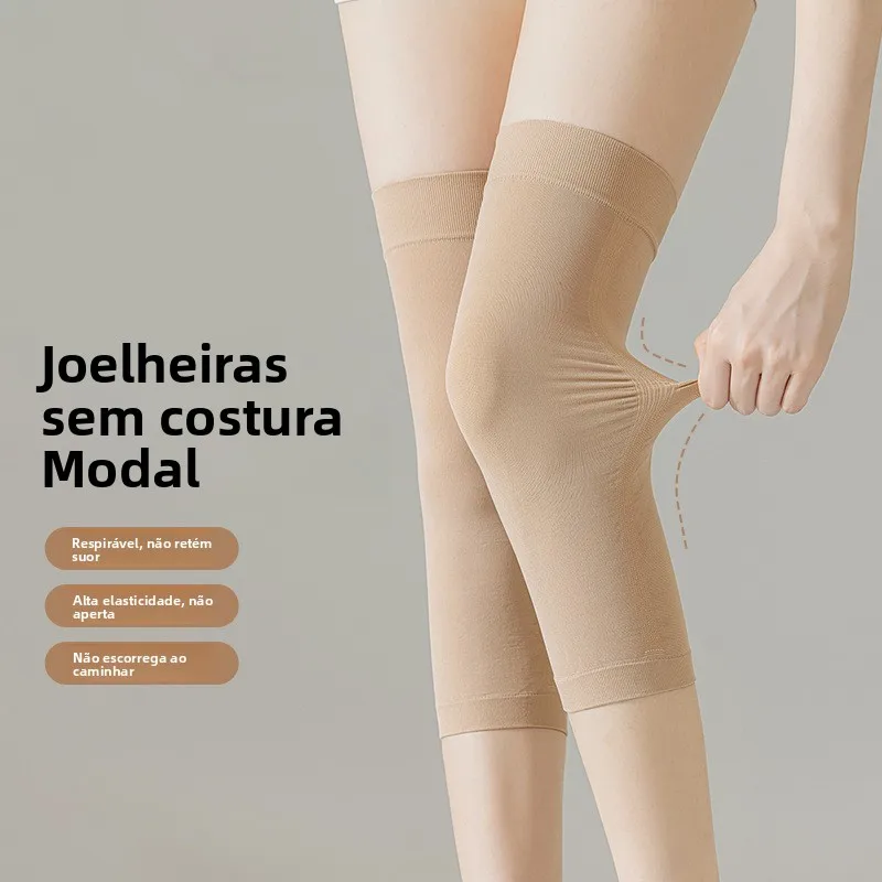 女性用モーダル膝パッド軽量通気性スポーツランニング膝プロテクター空調室用シームレスレッグカバー