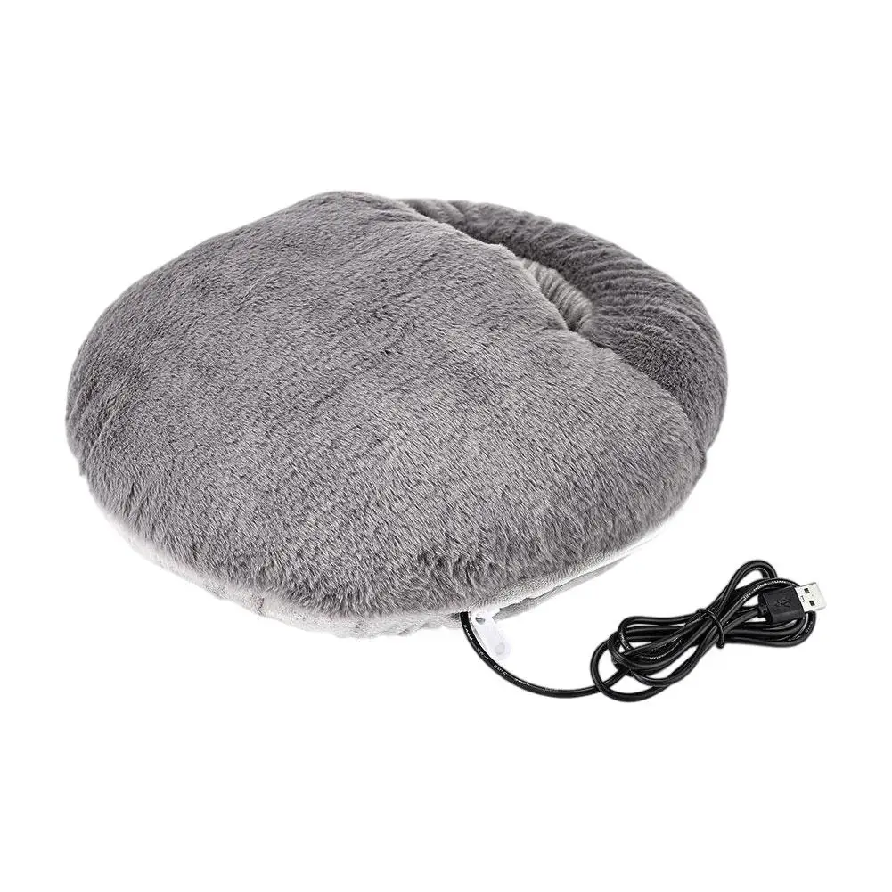 Calentador de pies USB lavable, almohadilla calefactora eléctrica, estera acogedora de felpa suave para el hogar, oficina, calidez de invierno debajo del escritorio o la cama