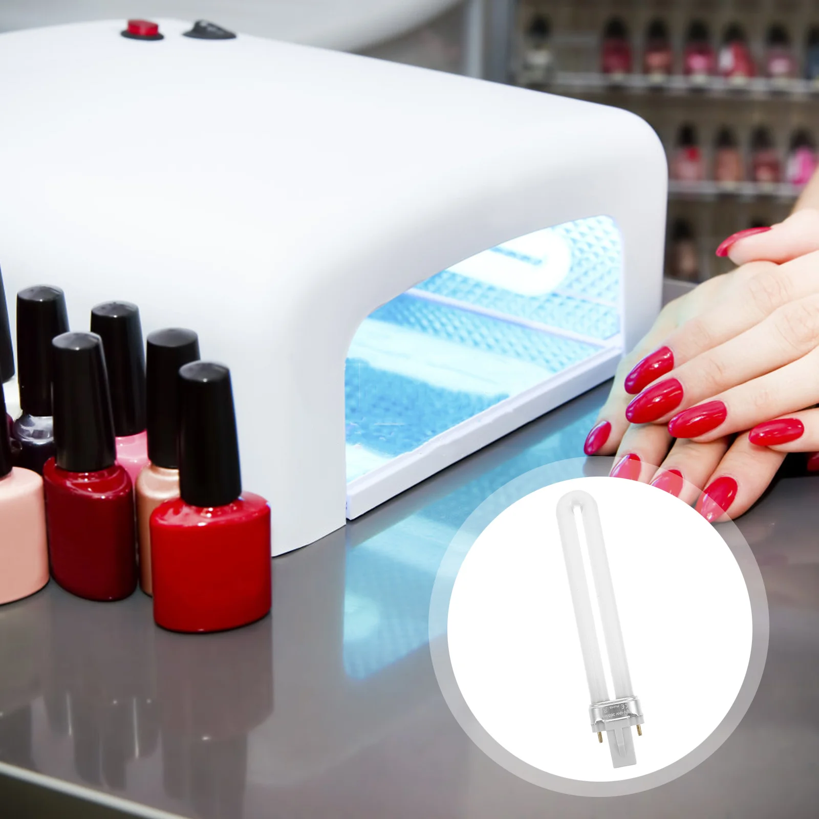 8個入りネイルジェルランプチューブ、プロサロン品質UV LEDポリッシュドライヤー、肌に優しいDIYマニキュアネイルランプチューブ